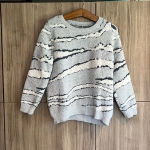 New Barefoot Dreams CozyChic Seaside Crew Neck Pullover Ocean Zebra Large